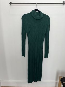 Style 1-124841908-2901 525 America Green Size 8 Sleeves Black Tie High Neck Straight Dress on Queenly