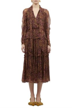 Style 1-1402733163-649 Ulla Johnson Multicolor Size 2 High Neck Pageant Long Sleeve Cocktail Dress on Queenly