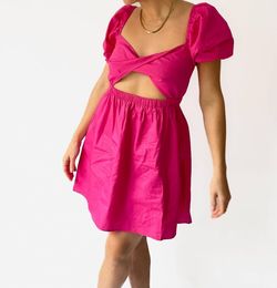 Style 1-1549257493-3011 LE LIS Hot Pink Size 8 Tall Height Sleeves Cocktail Dress on Queenly