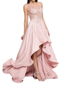 Style 1-156693116-98 Terani Couture Pink Size 10 High Low 1-156693116-98 Polyester Ball gown on Queenly