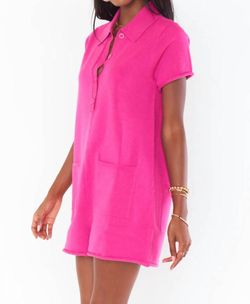 Style 1-1590859642-3236 Show Me Your Mumu Hot Pink Size 4 Barbiecore Polyester Pockets High Neck Jumpsuit Dress on Queenly
