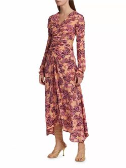 Style 1-1655540974-1901 A.L.C. Multicolor Size 6 Floral Sleeves Silk Cut Out Straight Dress on Queenly