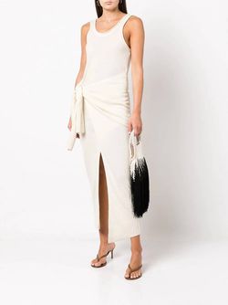 Style 1-1970337179-2901 JONATHAN SIMKHAI White Size 8 Free Shipping Side slit Dress on Queenly