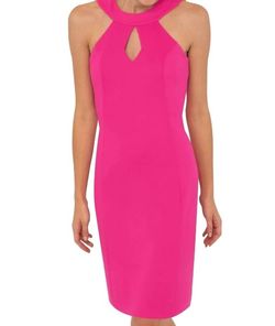 Style 1-2199405272-3236 GRETCHEN SCOTT Pink Size 4 Sorority Rush Mini V Neck Cocktail Dress on Queenly