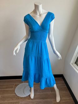 Style 1-2288839715-958 felicite Blue Size 2 V Neck Free Shipping Cocktail Dress on Queenly