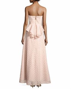 Style 1-2394311459-1498 Nicole Miller Pink Size 4 Strapless A-line Polyester Straight Dress on Queenly