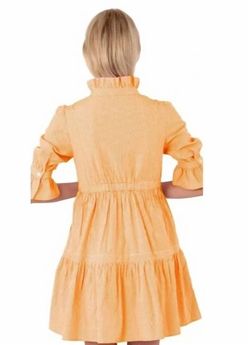 Style 1-2724841454-2696 GRETCHEN SCOTT Orange Size 12 High Neck Pockets Sorority Sleeves Sorority Rush Cocktail Dress on Queenly