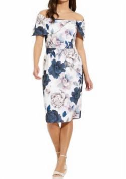 Style 1-3881168637-98 Joseph Ribkoff Multicolor Size 10 Floral Free Shipping 1-3881168637-98 Cocktail Dress on Queenly