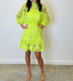 Style 1-462356782-2791 BEULAHSTYLE Yellow Size 12 Lace Free Shipping Cocktail Dress on Queenly