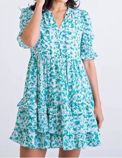Style 1-801887891-3471 Karlie Blue Size 4 Summer Mini Print Tall Height Cocktail Dress on Queenly