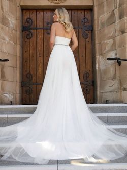 Style FSWD1771 Faeriesty White Size 4 Floor Length Jersey Tall Height Straight Dress on Queenly