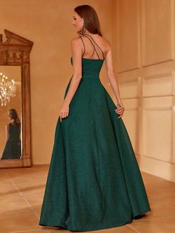 Style FSWD1523 Faeriesty Green Size 4 Fswd1523 Tall Height One Shoulder Side slit Dress on Queenly