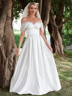 Style FSWD1754 Faeriesty White Size 4 Engagement Sheer Polyester Straight Dress on Queenly
