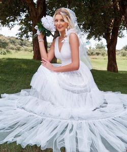 Style FSWD1743 Faeriesty White Size 16 Polyester Fswd1743 Engagement Straight Dress on Queenly