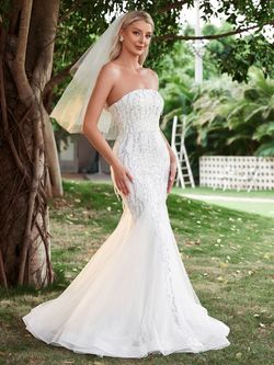 Style LAWD8046 Faeriesty White Size 0 Tall Height Jersey Polyester Lawd8046 Mermaid Dress on Queenly