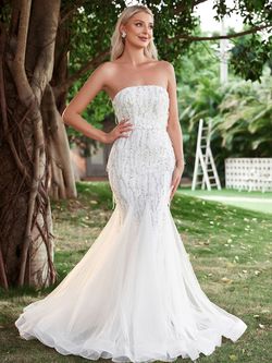 Style LAWD8046 Faeriesty White Size 0 Mermaid Dress on Queenly