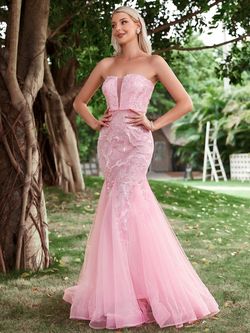 Style LAWD8054 Faeriesty Pink Size 4 Polyester Floor Length Mermaid Dress on Queenly