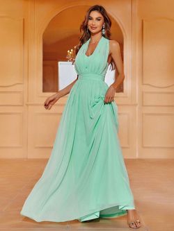 Style FSWD1198 Faeriesty Green Size 8 Backless Military A-line Dress on Queenly
