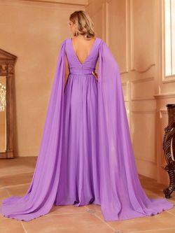Style FSWD1589 Faeriesty Purple Size 0 Plunge Tulle A-line Dress on Queenly