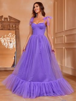 Style FSWD1196 Faeriesty Purple Size 4 Floor Length Polyester Straight Dress on Queenly
