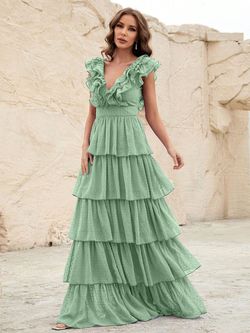 Style FSWD0958 Faeriesty Green Size 12 Military Floor Length Straight Dress on Queenly