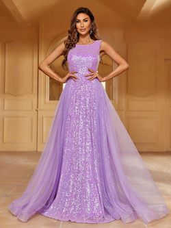Style FSWD1239 Faeriesty Purple Size 0 Sheer Jersey A-line Dress on Queenly