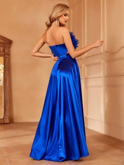 Style FSWD1063 Faeriesty Royal Blue Size 0 Jersey Satin Military Straight Dress on Queenly