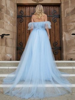 Style FSWD1705 Faeriesty Blue Size 12 Floor Length Jersey Tall Height Straight Dress on Queenly