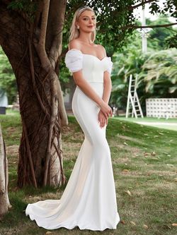 Style FSWD1650 Faeriesty White Size 4 Floor Length Tall Height Spandex Mermaid Dress on Queenly