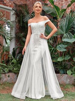 Style FSWD1163 Faeriesty White Size 4 Jersey Fswd1163 Tall Height Mermaid Dress on Queenly