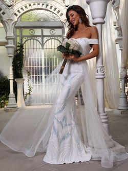 Style FSWD0686 Faeriesty White Size 4 Fswd0686 Floor Length Polyester Mermaid Dress on Queenly