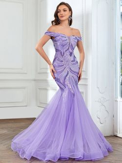 Style FSWD1159 Faeriesty Purple Size 4 Sheer Fswd1159 Mermaid Dress on Queenly