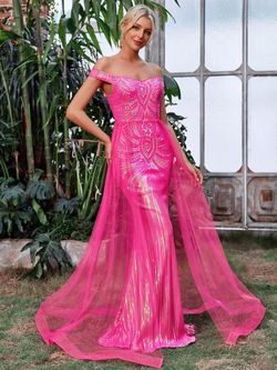 Style FSWD1163 Faeriesty Hot Pink Size 12 Fswd1163 Sequined Jersey Polyester Mermaid Dress on Queenly