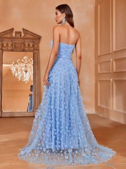 Style FSWD0647 Faeriesty Blue Size 8 Floor Length Jersey Tall Height Straight Dress on Queenly