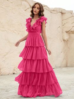Style FSWD0958 Faeriesty Hot Pink Size 0 Jersey Polyester Straight Dress on Queenly