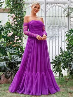 Style FSWD1426 Faeriesty Purple Size 12 Polyester Fswd1426 Sheer A-line Dress on Queenly
