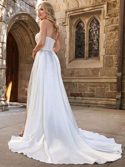 Style FSWD1725 Faeriesty White Size 4 Engagement Bustier Jersey Polyester Straight Dress on Queenly