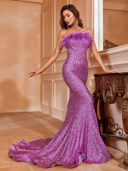 Style LAWD8003 Faeriesty Pink Size 4 Floor Length Jersey Lawd8003 Tall Height Mermaid Dress on Queenly