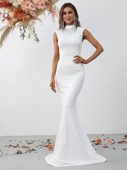 Style FSWD0821 Faeriesty White Size 0 Fswd0821 Jersey Polyester Mermaid Dress on Queenly