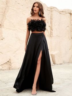 Style FSWD1063 Faeriesty Black Size 0 Floor Length Polyester Tall Height Straight Dress on Queenly