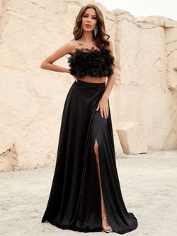 Style FSWD1063 Faeriesty Black Size 16 Fswd1063 Floor Length Polyester Straight Dress on Queenly