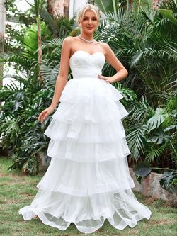 Style FSWD1597 Faeriesty White Size 12 Engagement Military Floor Length Straight Dress on Queenly