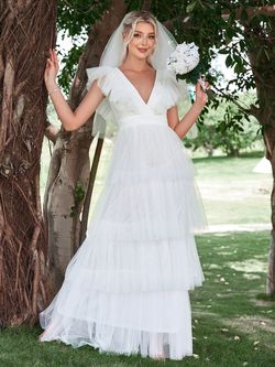 Style FSWD1316 Faeriesty White Size 4 Plunge Fswd1316 Jersey Polyester Straight Dress on Queenly