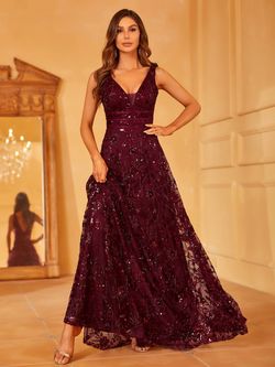 Style LAWD8016 Faeriesty Red Size 0 A-line Sequined Lawd8016 Polyester Straight Dress on Queenly