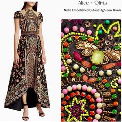Alice + Olivia Multicolor Size 4 Floor Length Sequined Tall Height 50 Off A-line Dress on Queenly