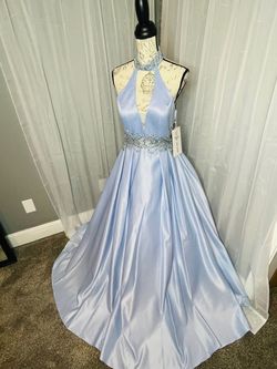 Style 6528 Rachel Allan Blue Size 4 High Neck 6528 50 Off Pageant Ball gown on Queenly