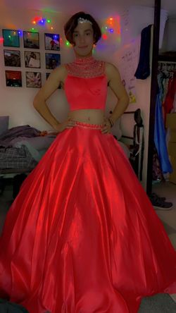 For Your Dress Red Size 4 Tall Height Prom Jersey Ball gown on Queenly