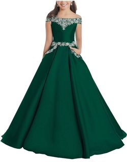 Style 13513 Tiffany Designs Green Pageant Girls Size Plus Size Ball gown on Queenly