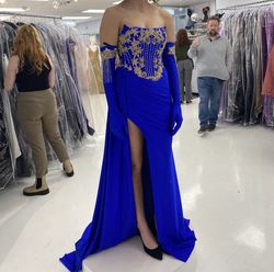 Style PS22235 Portia and Scarlett Multicolor Size 6 Pageant Floor Length Prom Side slit Dress on Queenly