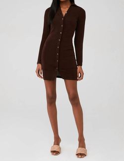 Style 1-3301208875-1498 PEPPERMAYO Brown Size 4 Polyester Long Sleeve Mini Cocktail Dress on Queenly